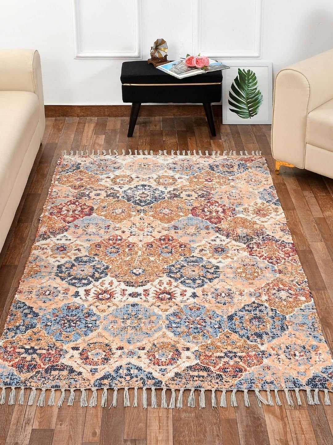 Handmade Multicolor Shade Pattern Rug - Image 2