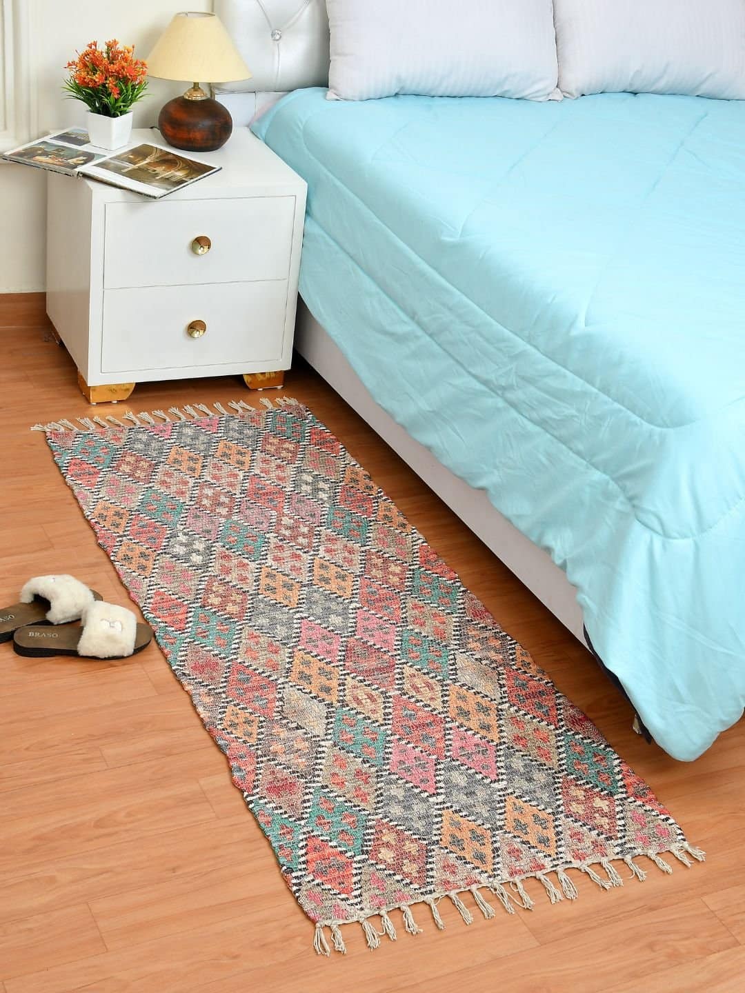 Handmade Multicolor Pattern Printed Rug - Image 3