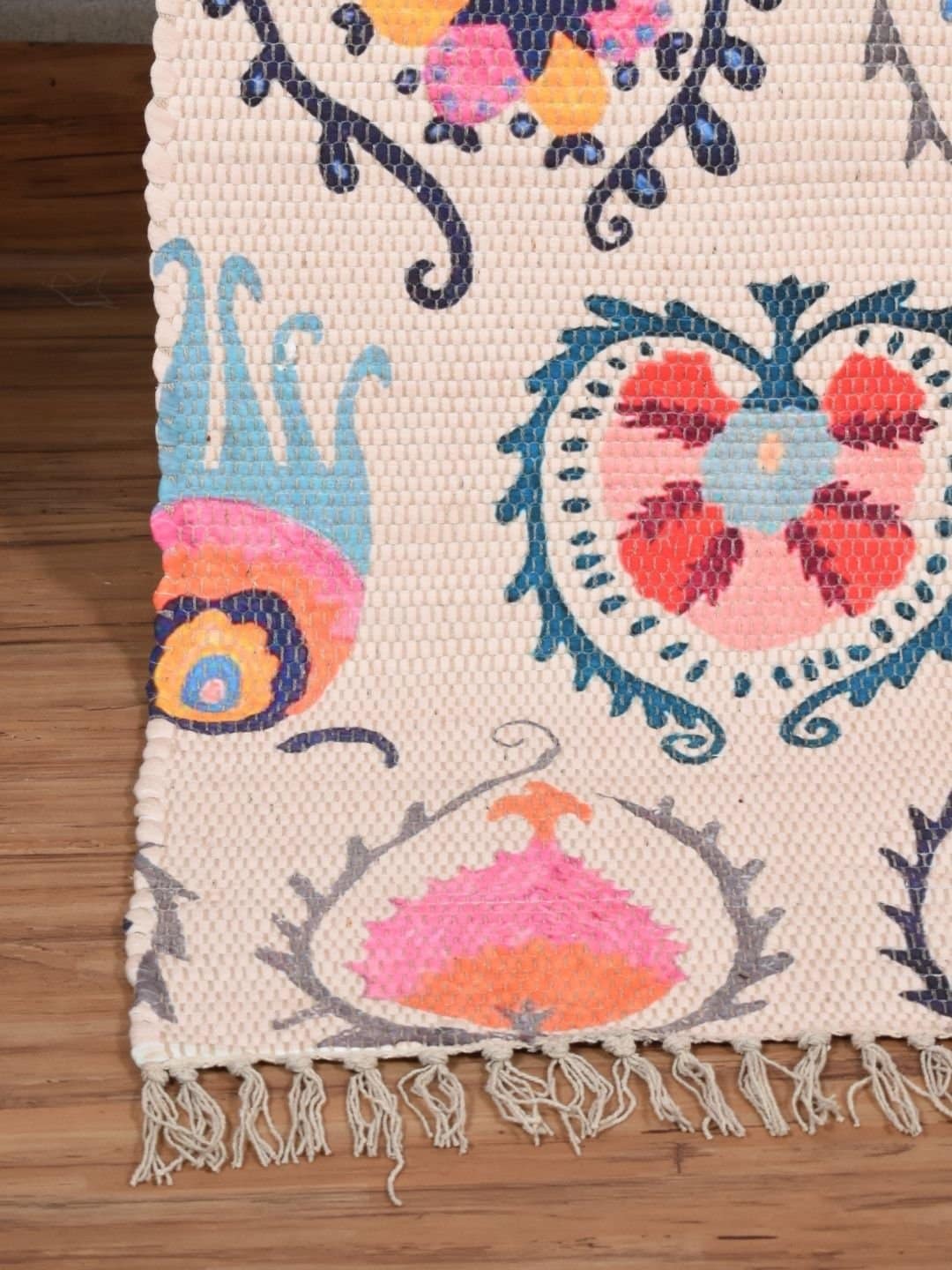 Handmade Light Multicolor Designed Printed Rug - Image 4