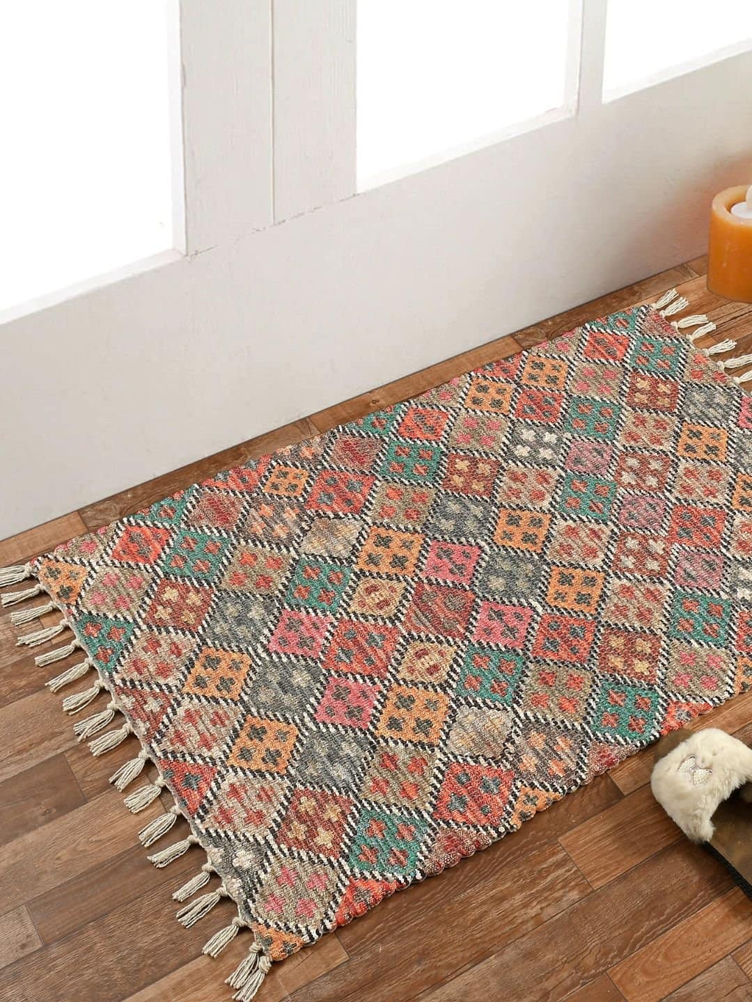 Handmade Multicolor Pattern Printed Rug - Image 4