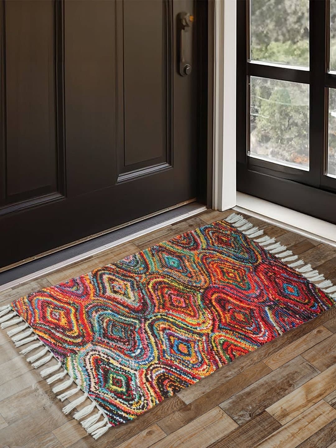 Handmade Cotton Multicolor Rug - Image 5
