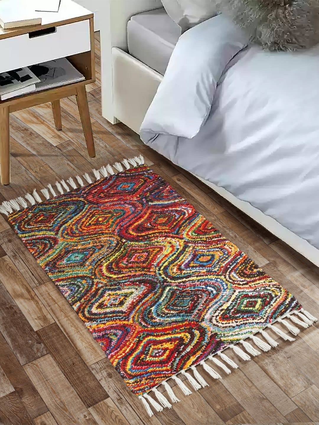 Handmade Cotton Multicolor Rug - Image 2