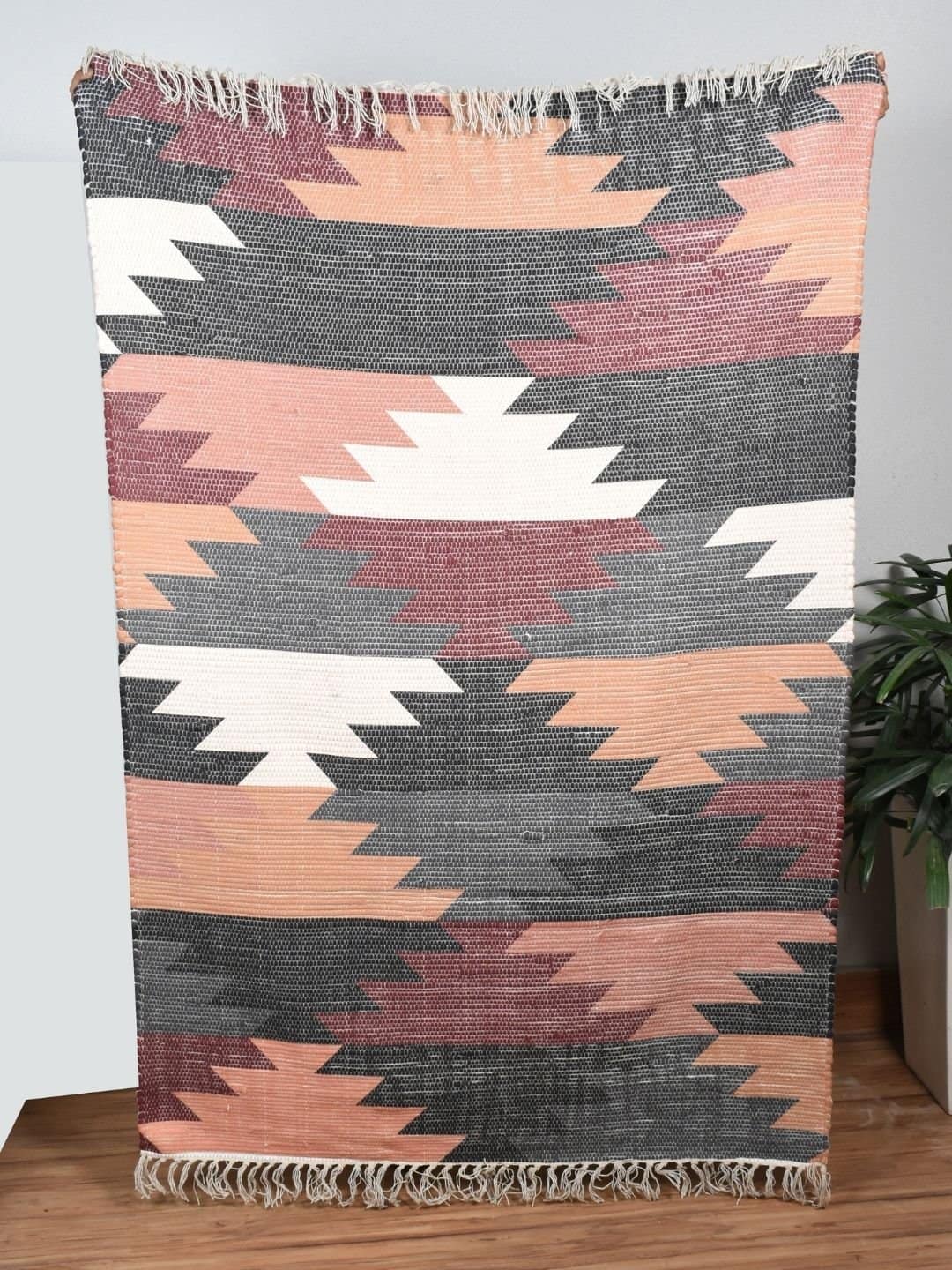 Handmade Dark Multicolor Designed Printed Rugs - Image 3
