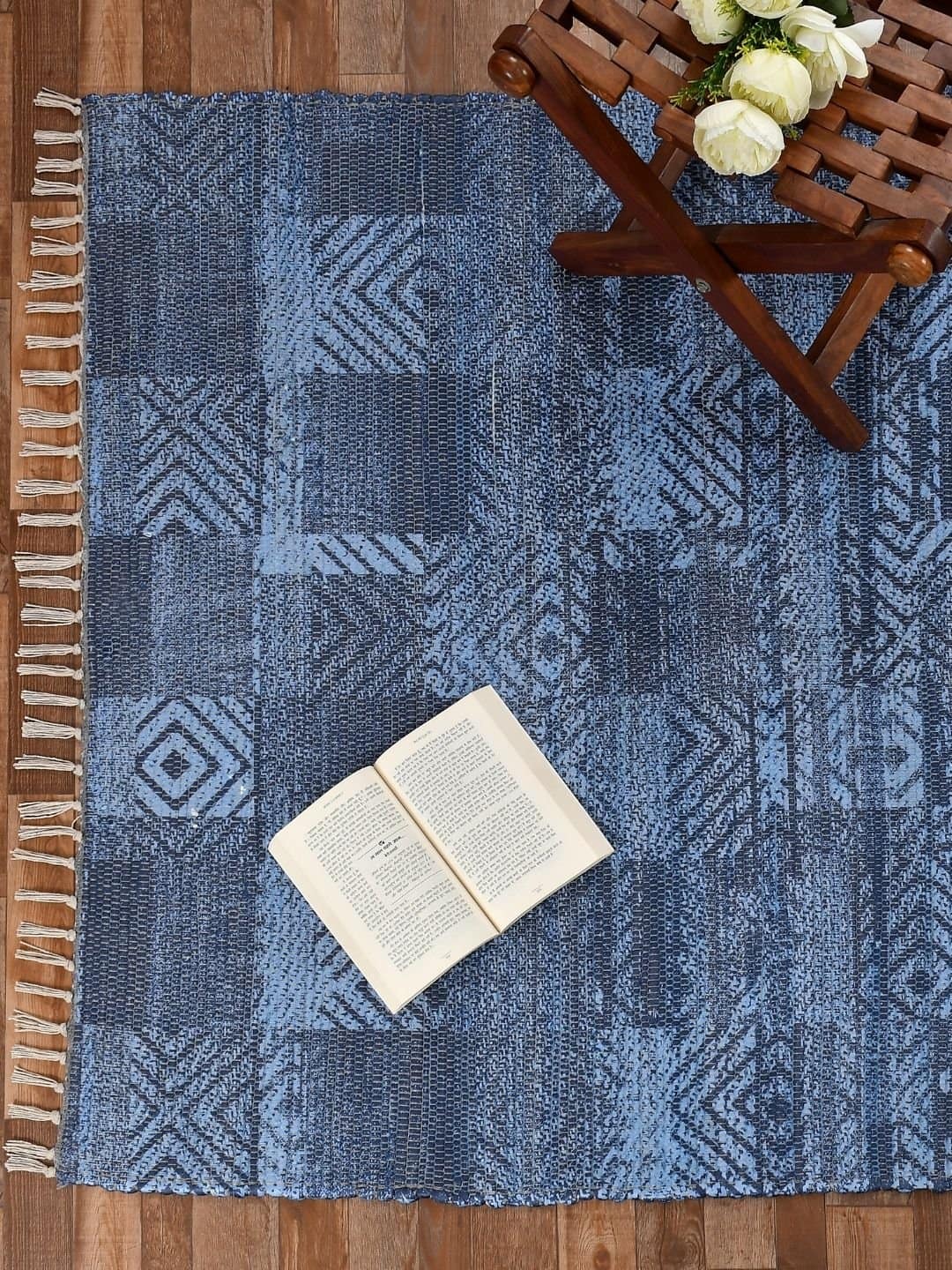 Handmade Modern Blue Designed Rug