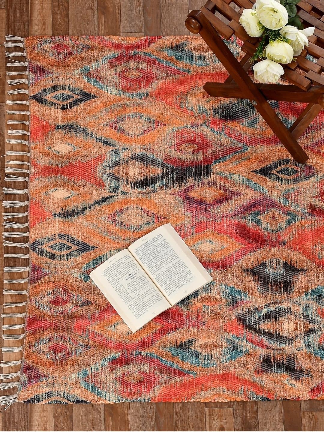 Handmade Multicolor Design Pattern Rug