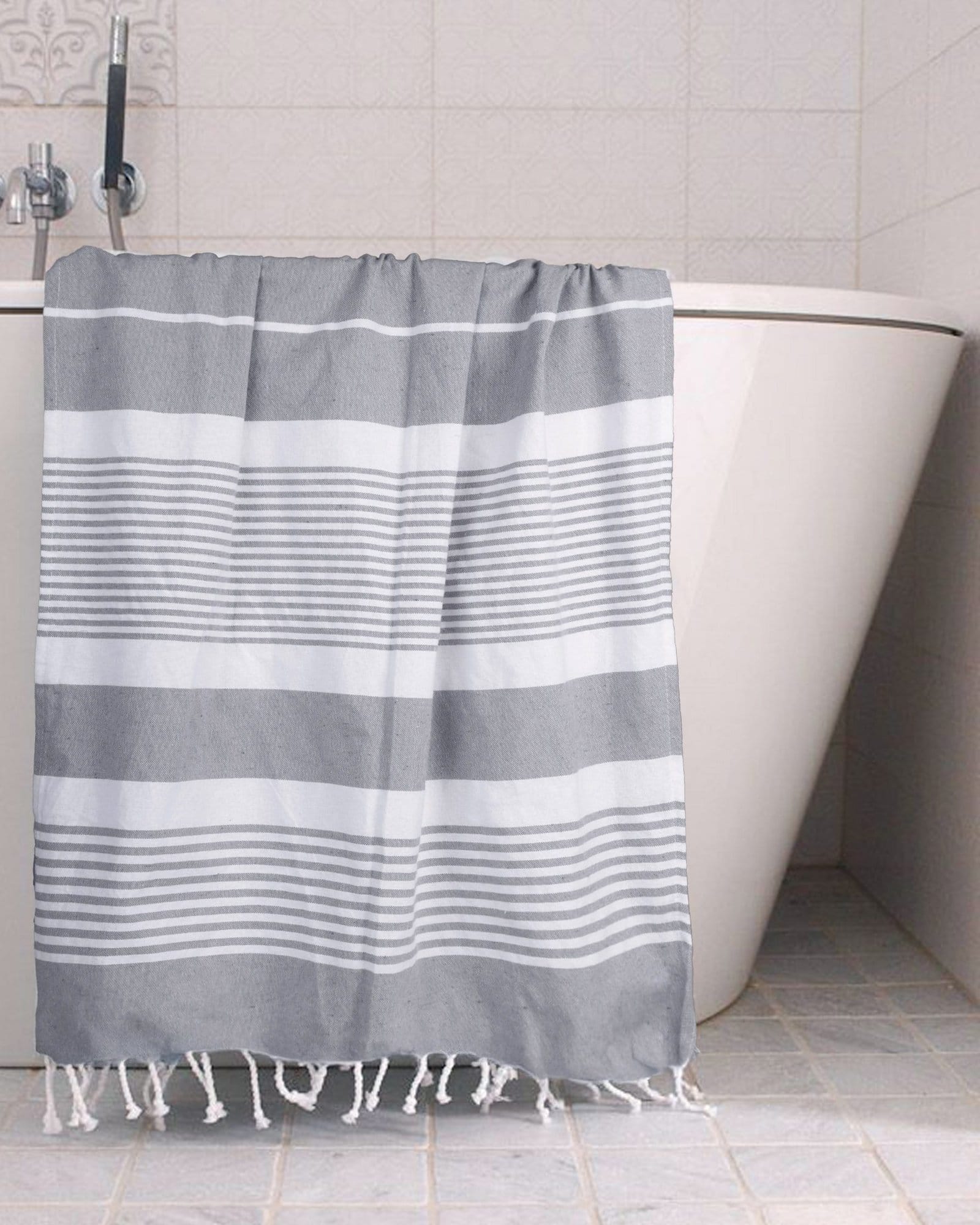 Grey Color Bath Towel - Image 5