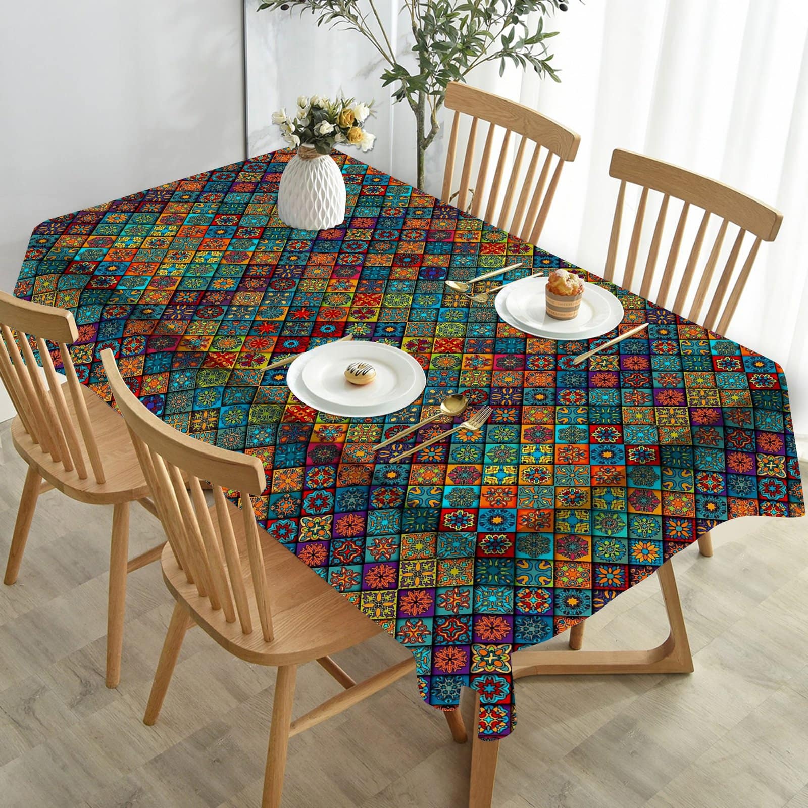 Vibrant Multicolor Table Cloth for Dining Tables