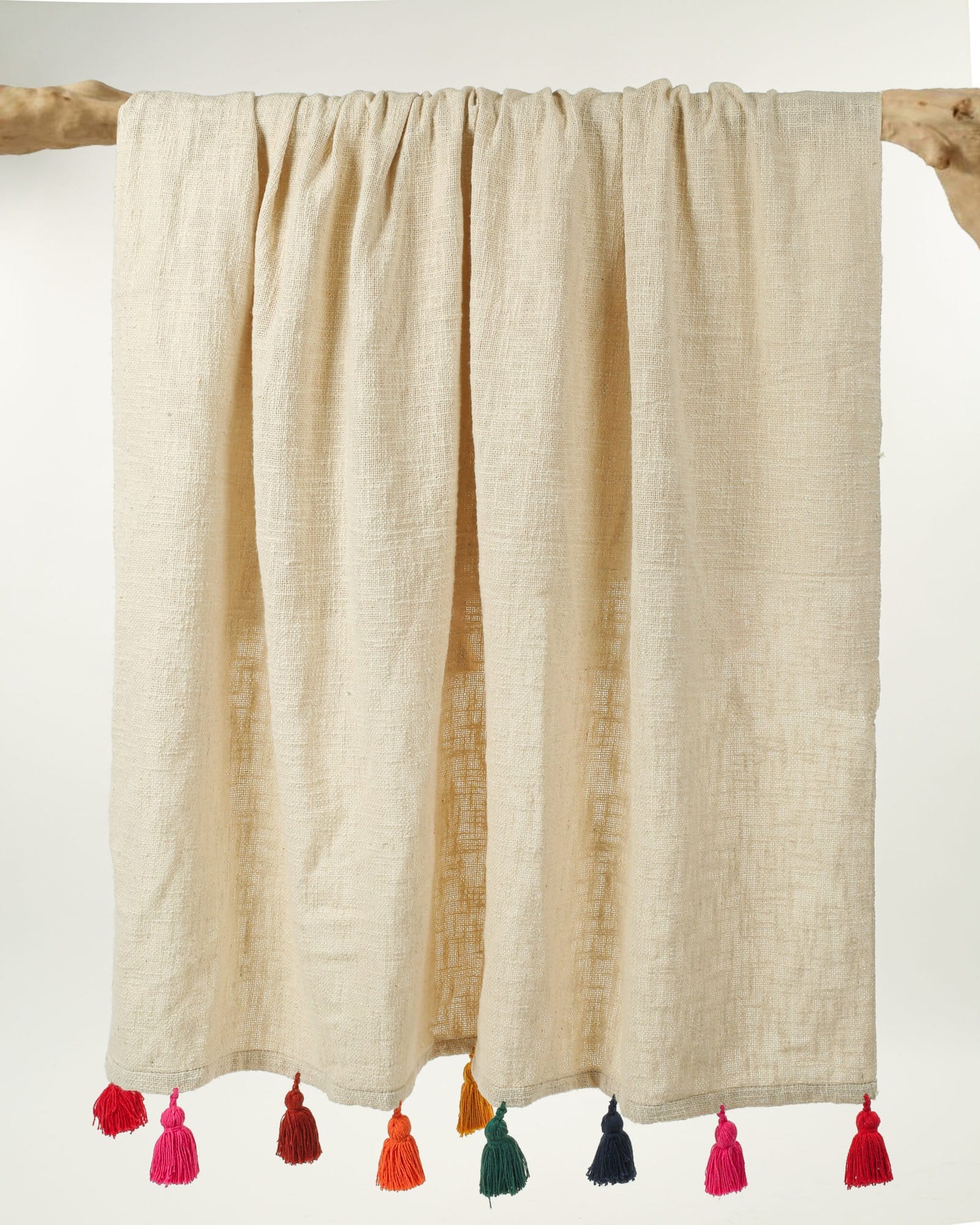 Cotton Off White Multicolor Throw Blanket - Image 3