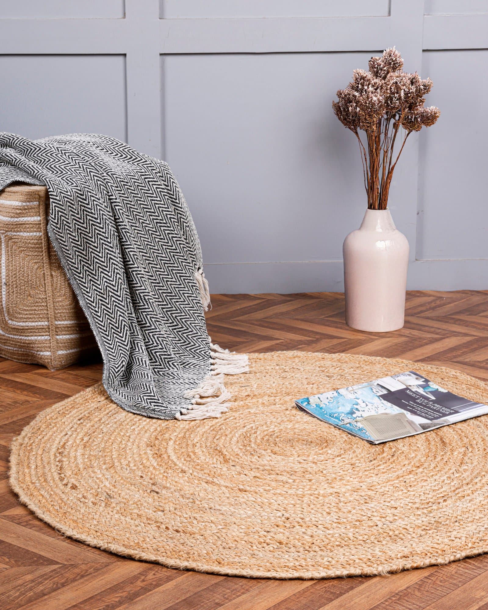 Natural Jute Solid Rug - Image 3