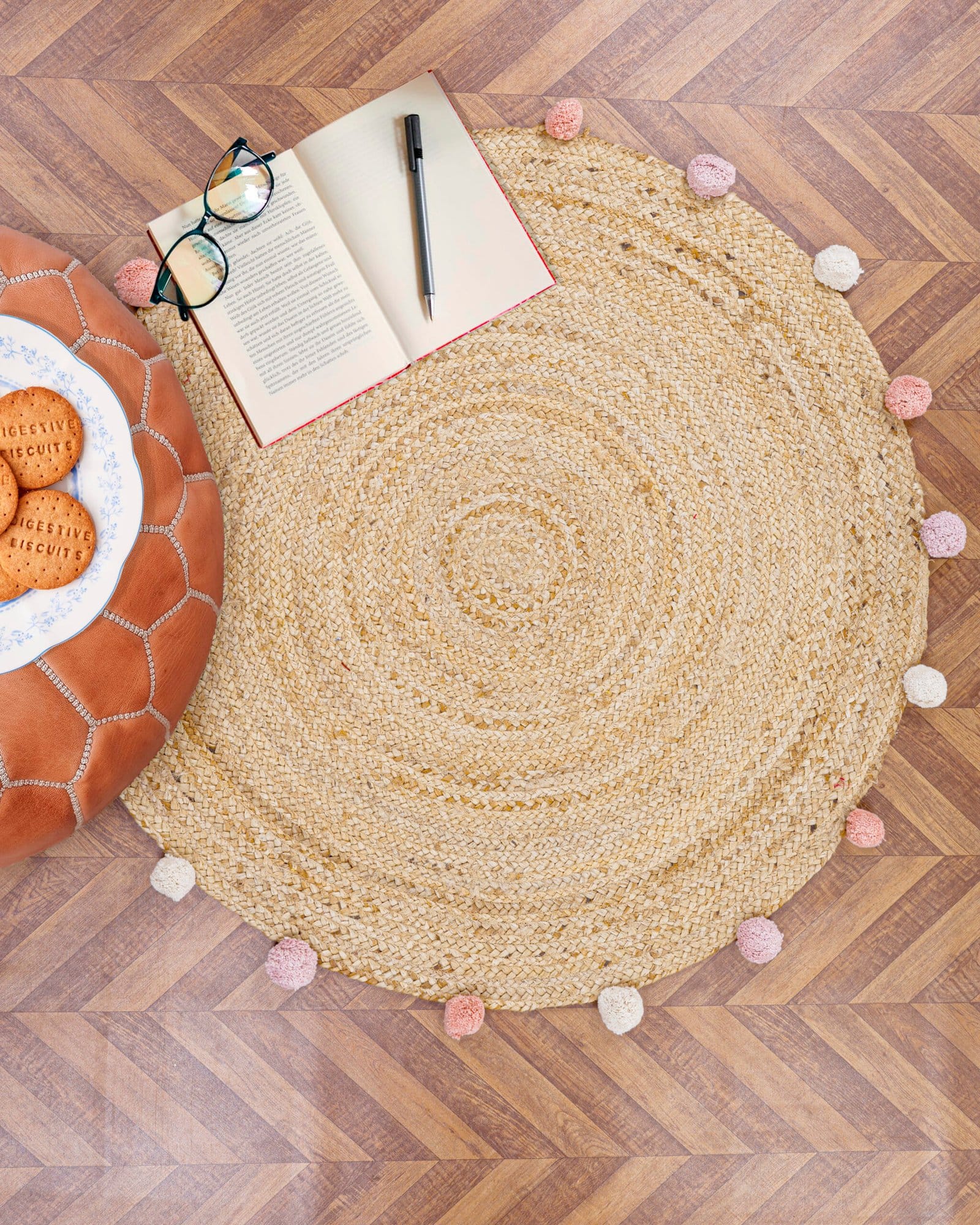 Round Jute Carpet Tri-color - Image 2