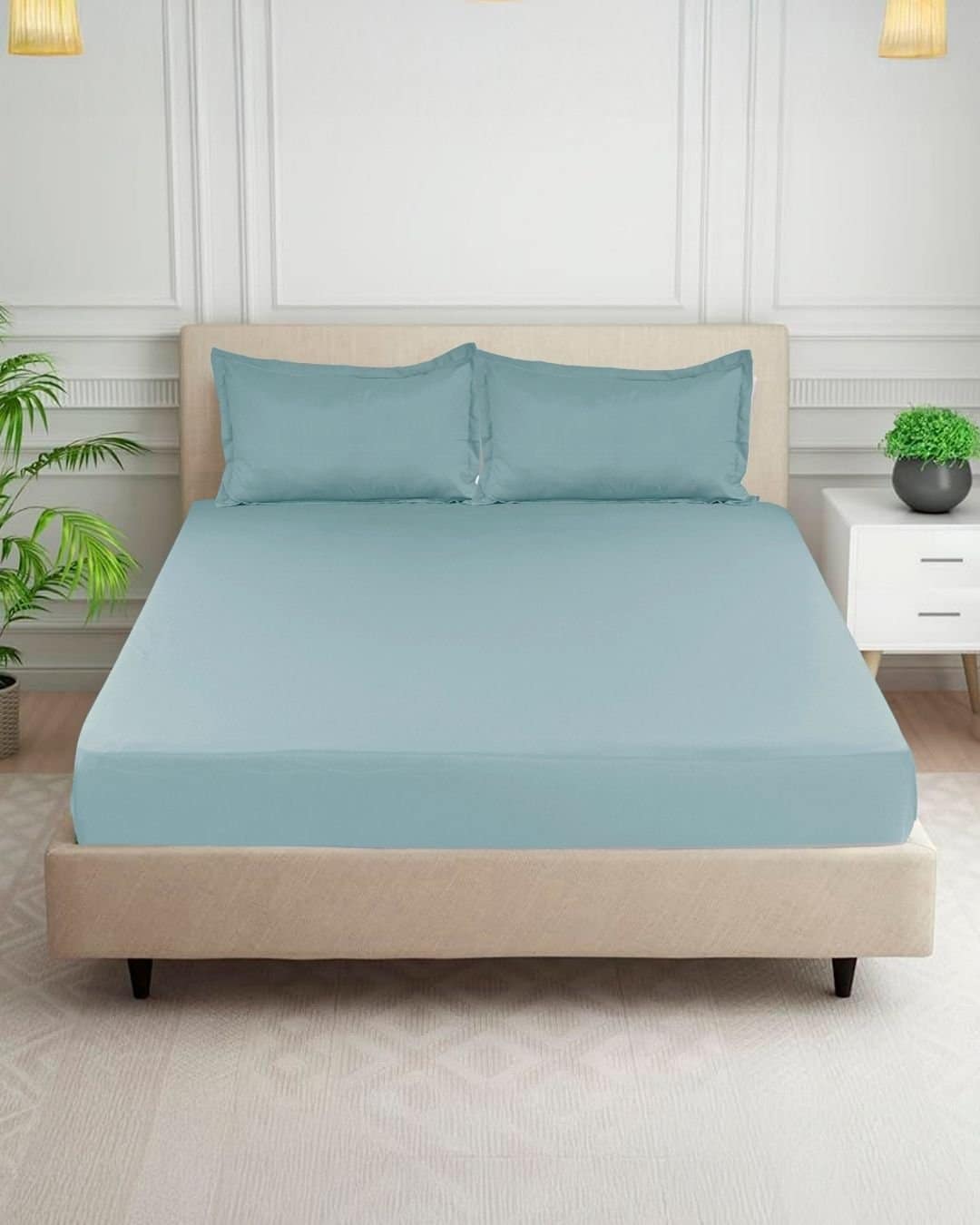 Premium Fitted Icy-Teal Bedsheet