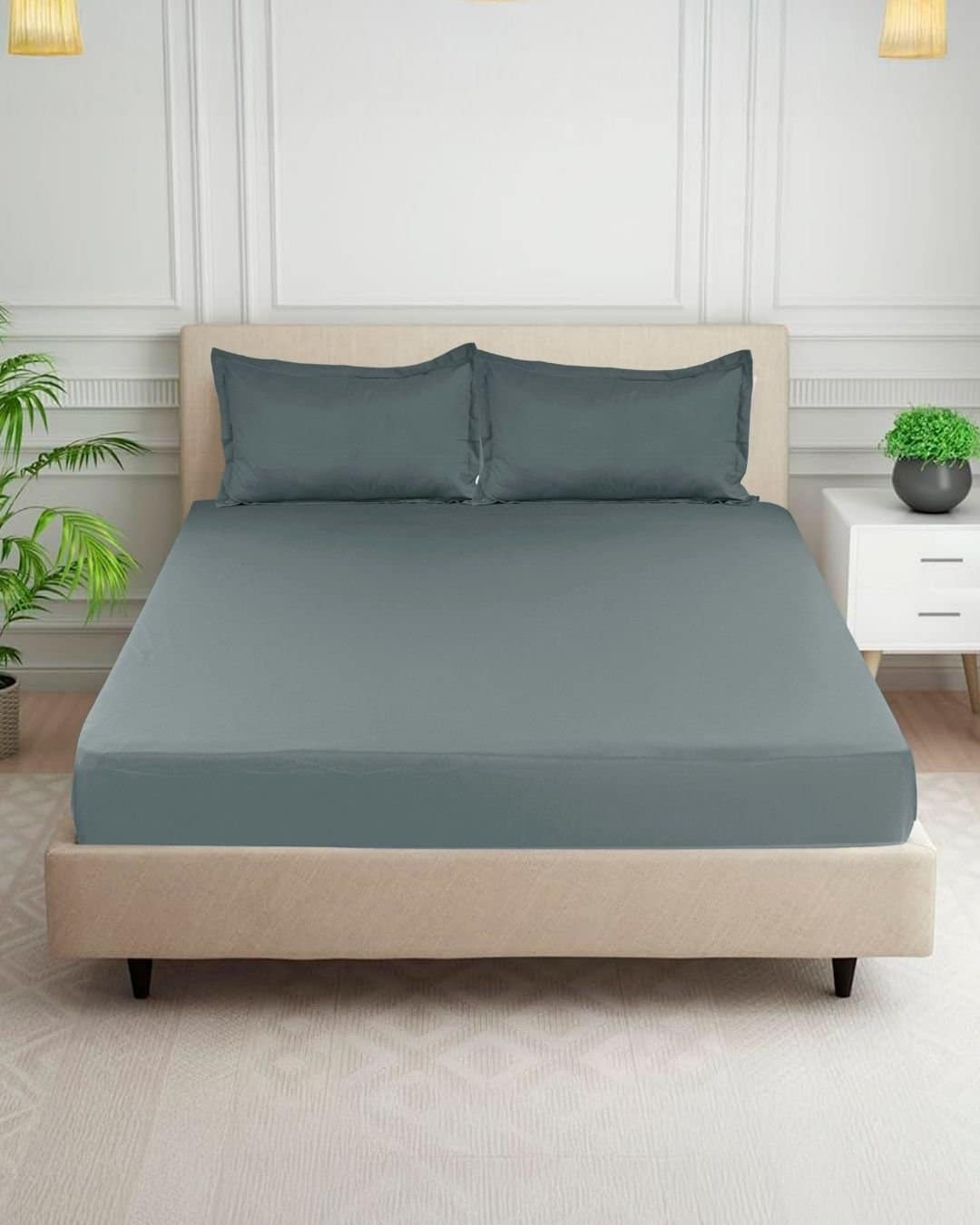 Premium Fitted Somky-Grey Bedsheet
