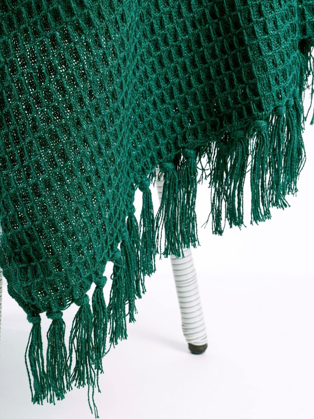 Waffle Weave Cotton Green Throw - Image 4