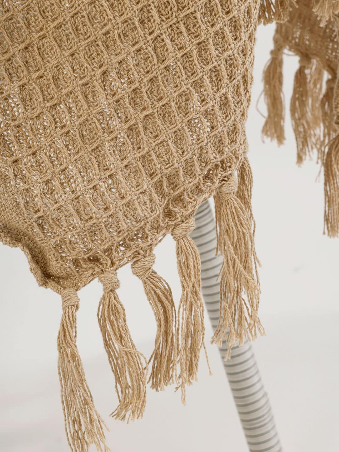 Waffle Weave Cotton Beige Throw - Image 4