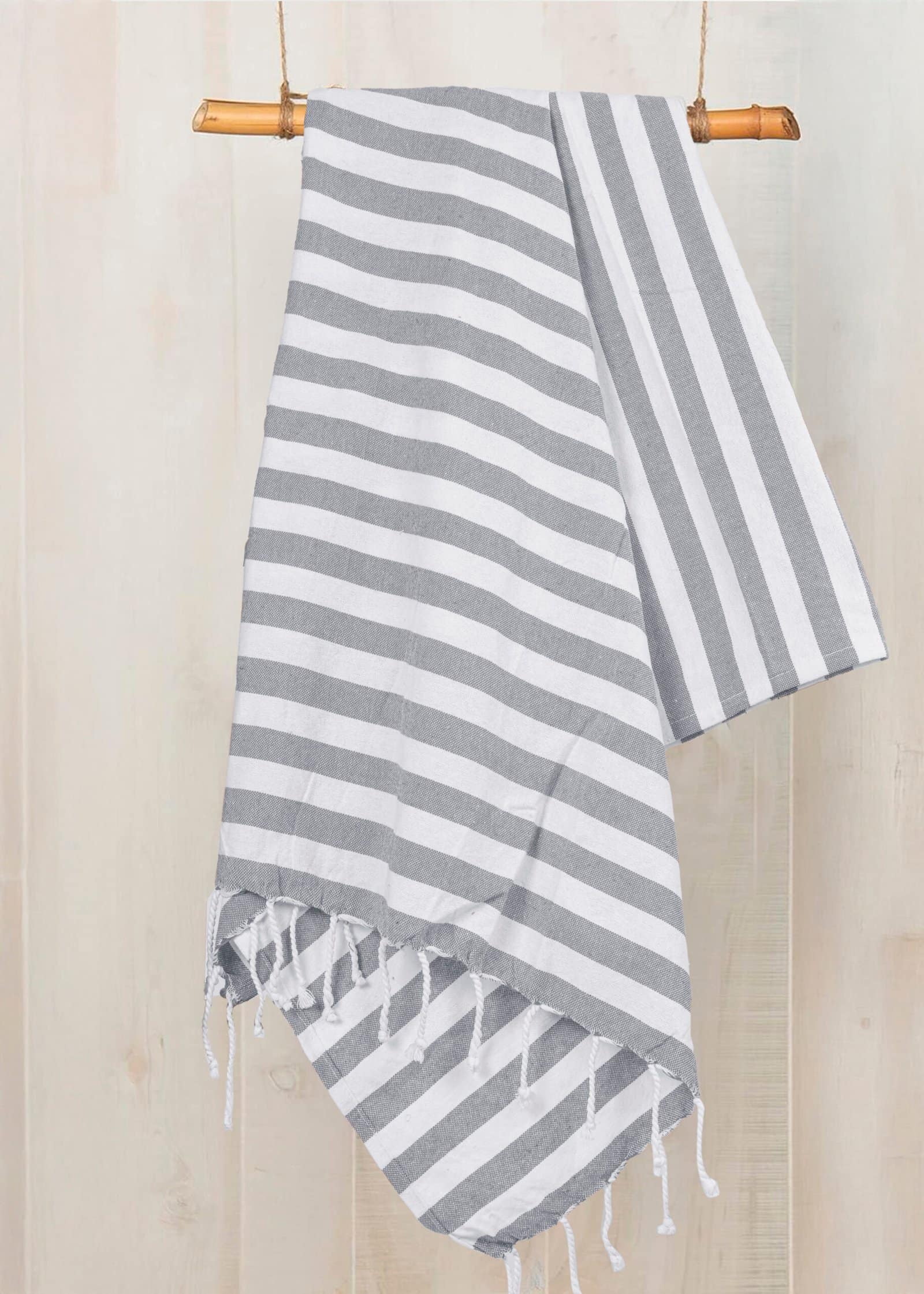 Grey Striped Bath Towel - Image 4