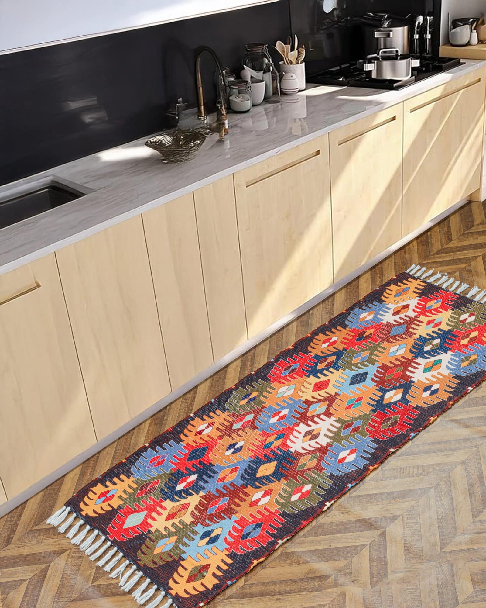 Handmade Printed Modern Multicolor Rugs - Image 4