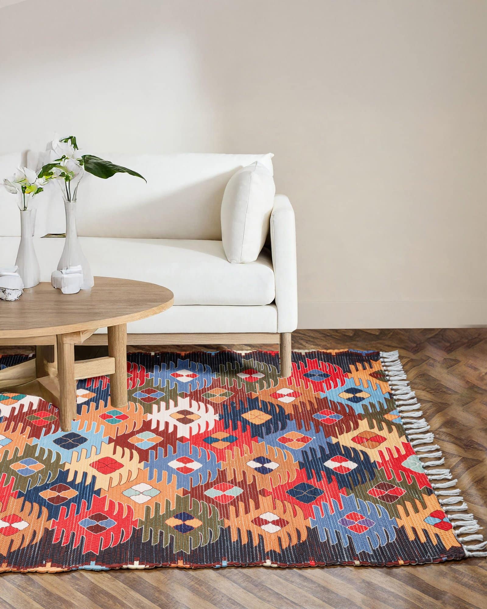 Handmade Printed Modern Multicolor Rugs