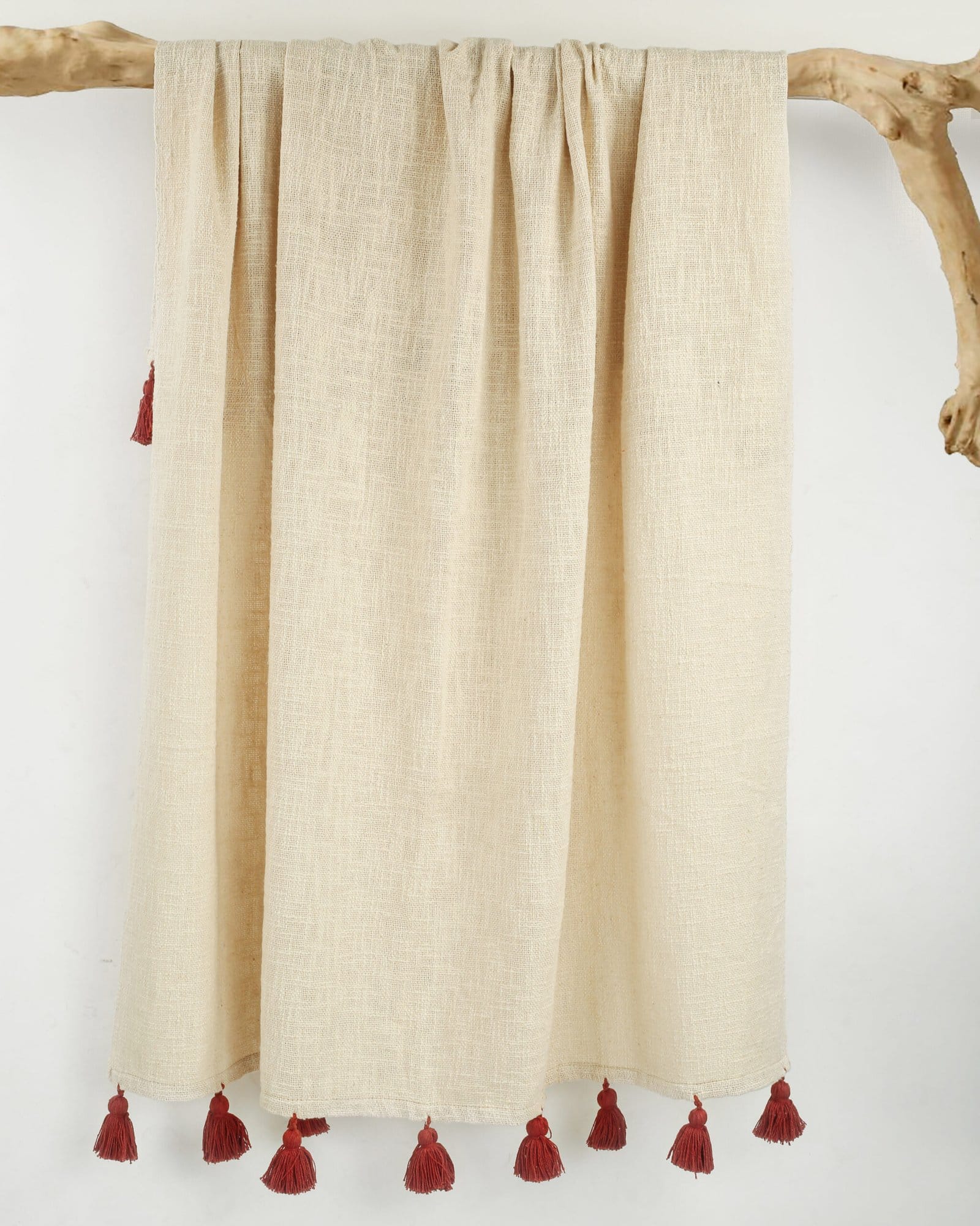 Cotton OffWhite Rust Throw - Image 4