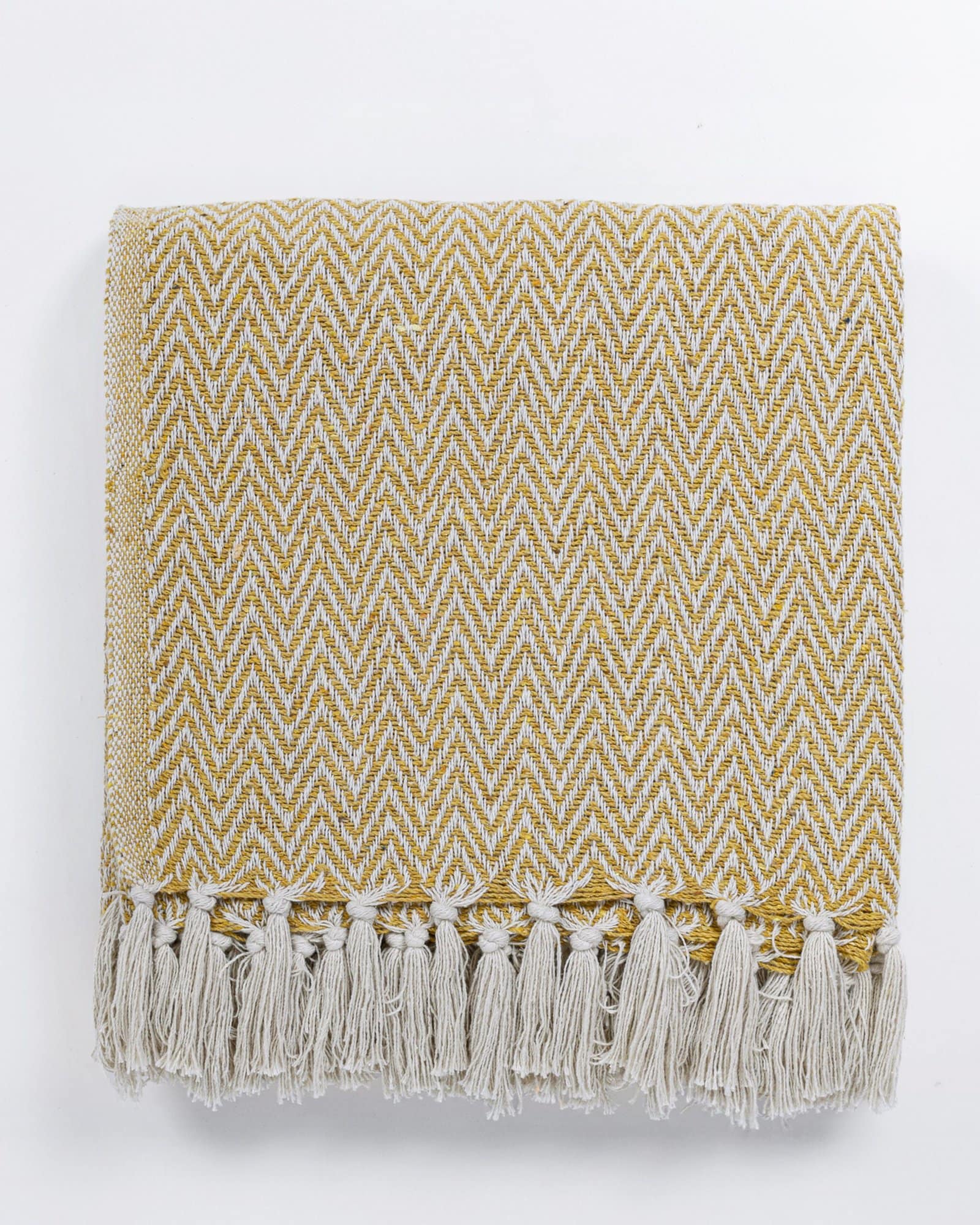 All Season Cotton Yellow Weaved Throw - Image 5