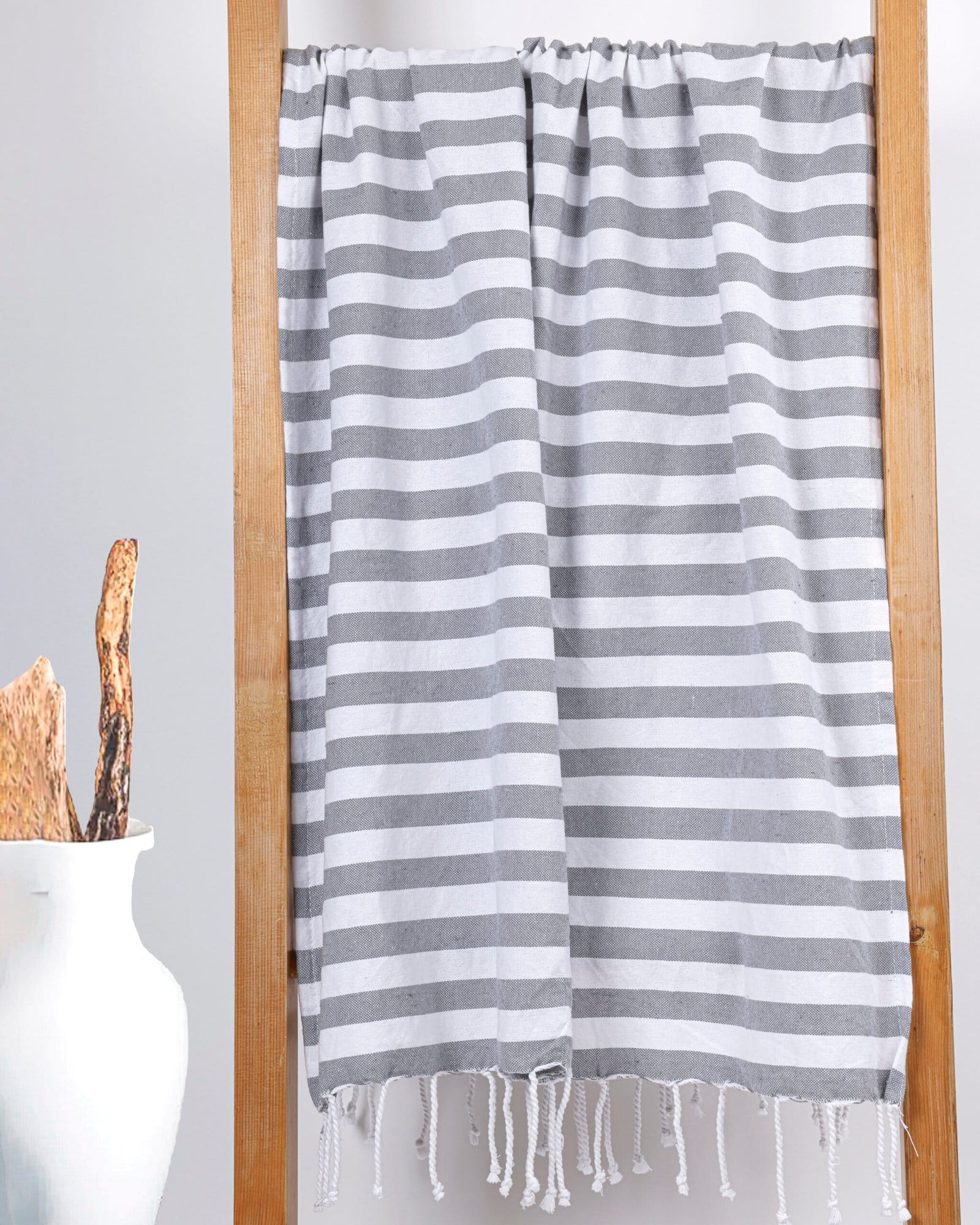 Grey Striped Bath Towel - Image 2