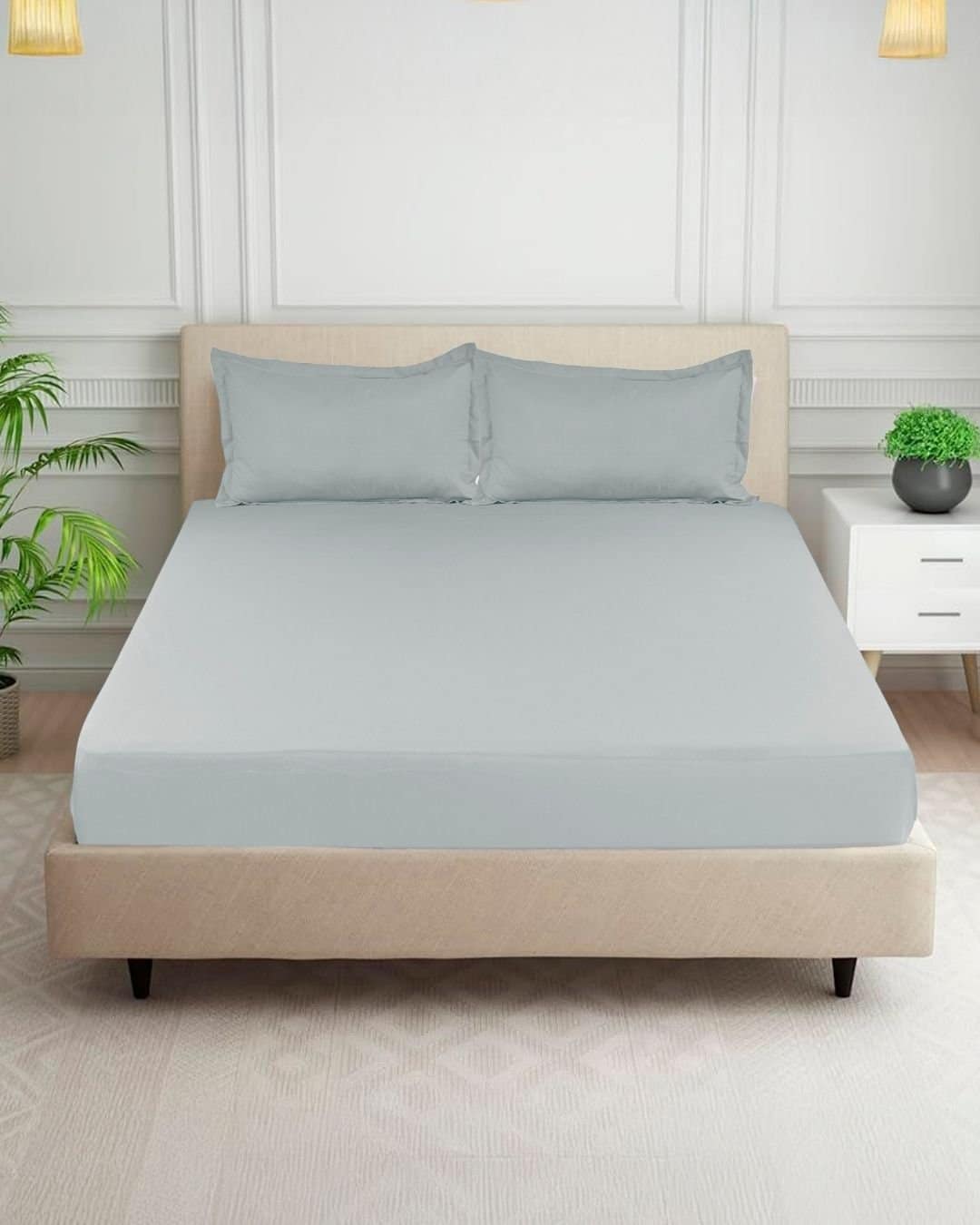 Premium Fitted Slivery-Sage Bedsheet