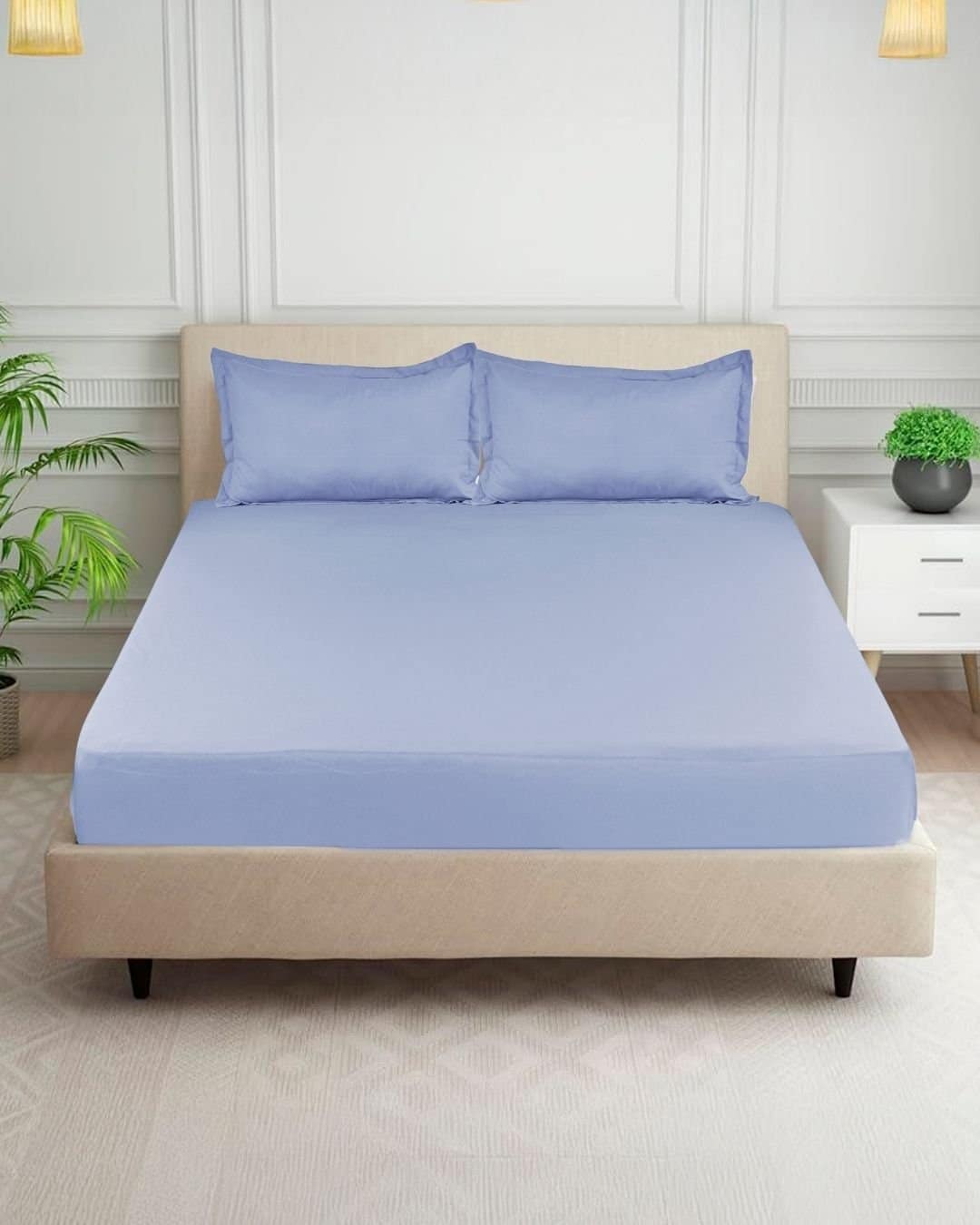 Premium Flat Frosted-Lilac Bedsheet