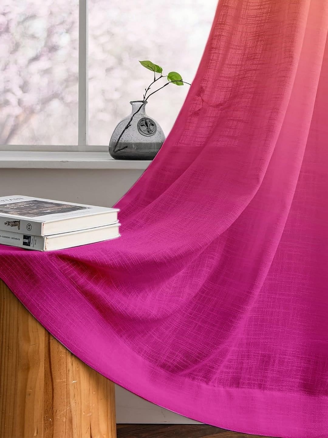 Printed Linen Textured Sheer Curtains
