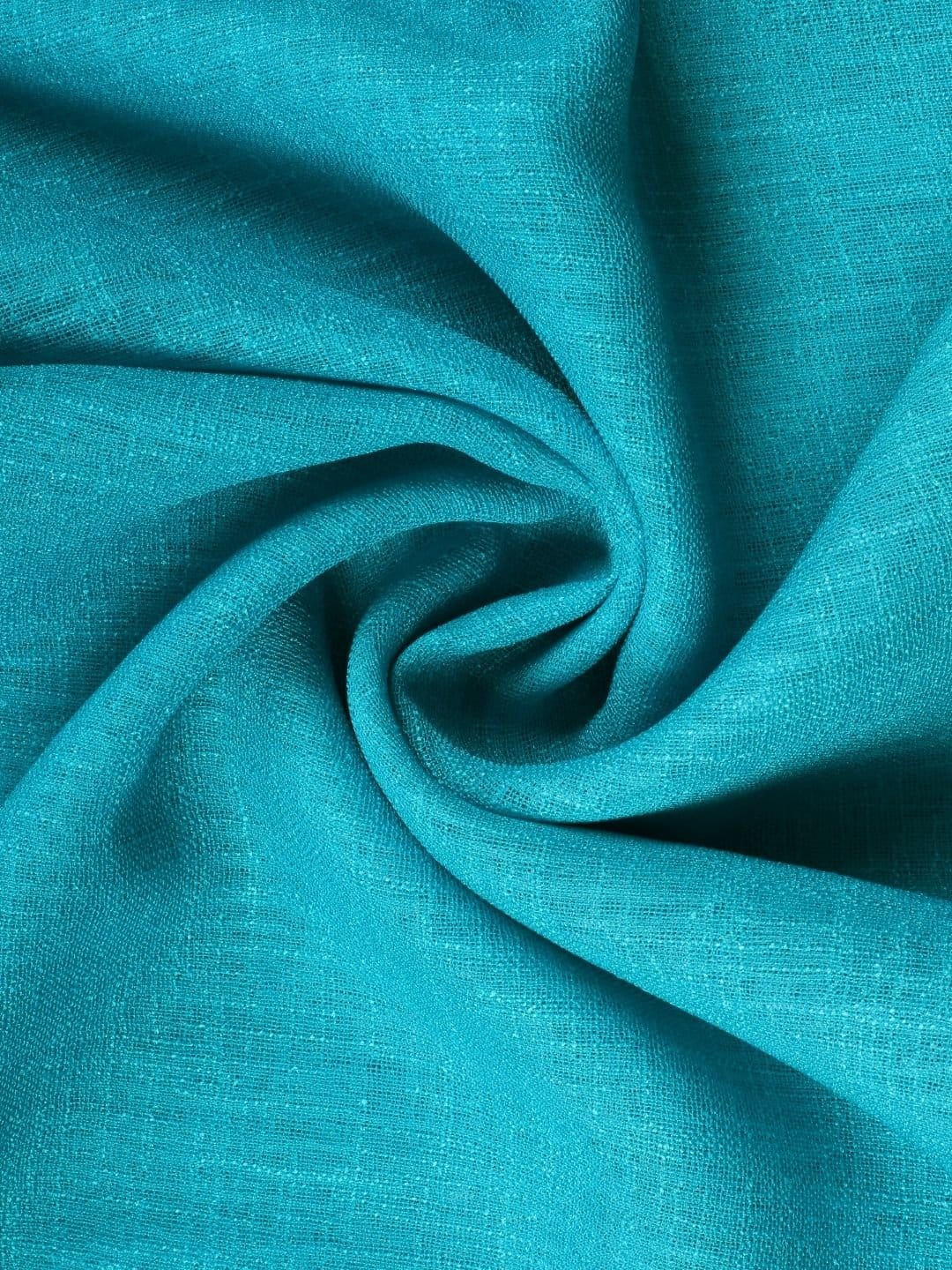 Printed Linen Purple-Teal Sheer Curtains - Image 4