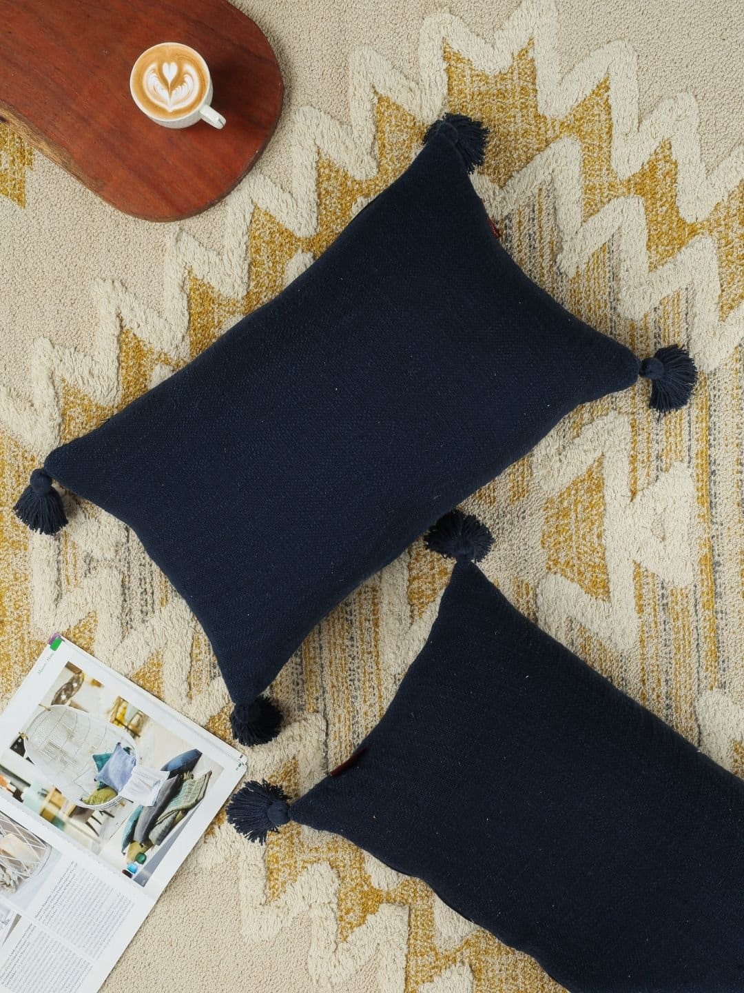 20 Handmade Navyblue Boho Pillow Covers - Image 1