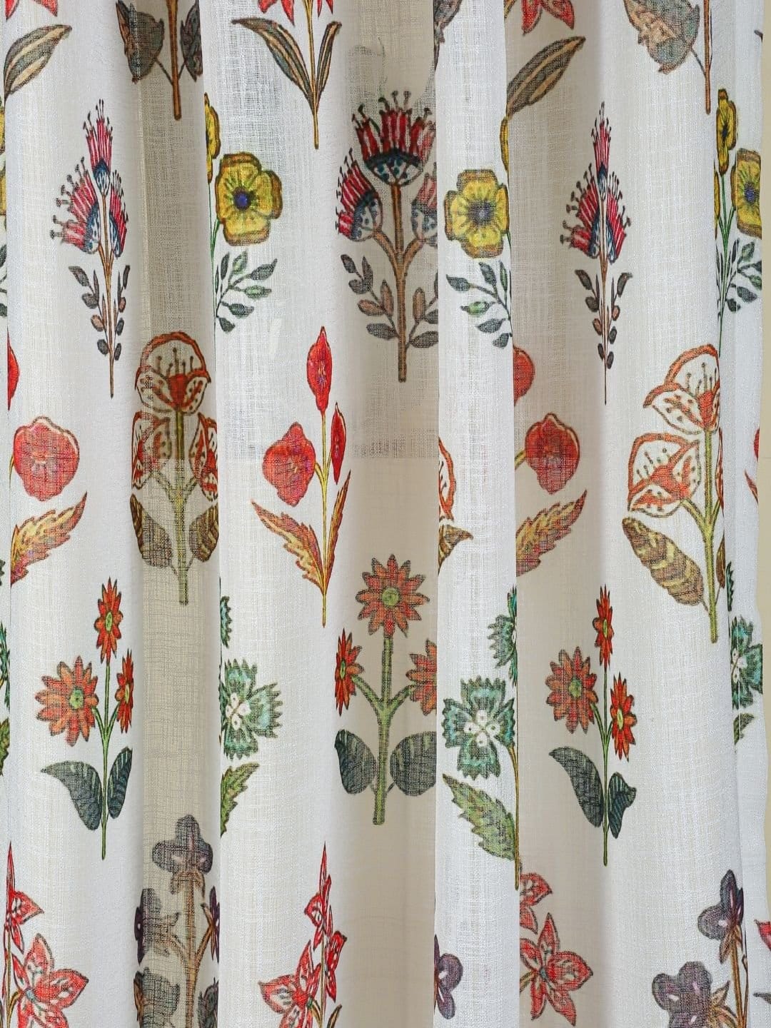 Printed Linen Multiple Flower Sheer Curtains - Image 4