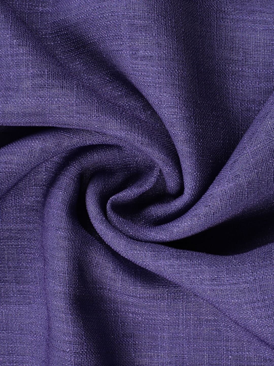 Printed Linen White-Purple Sheer Curtains - Image 4