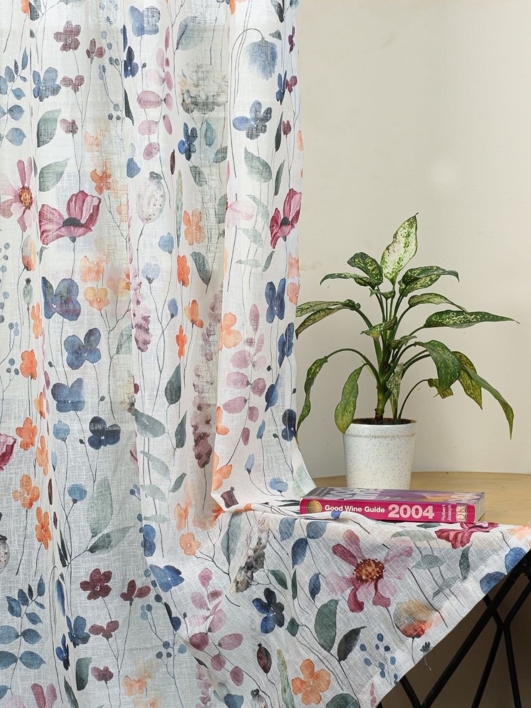 Modern Flower Printed Sheer Curtains - Image 4