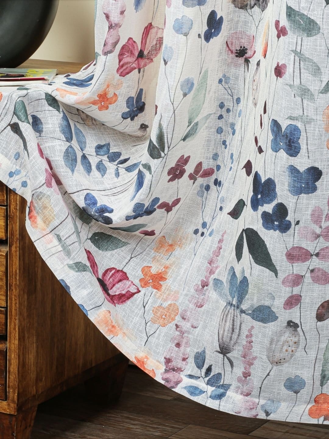 Modern Flower Printed Sheer Curtains