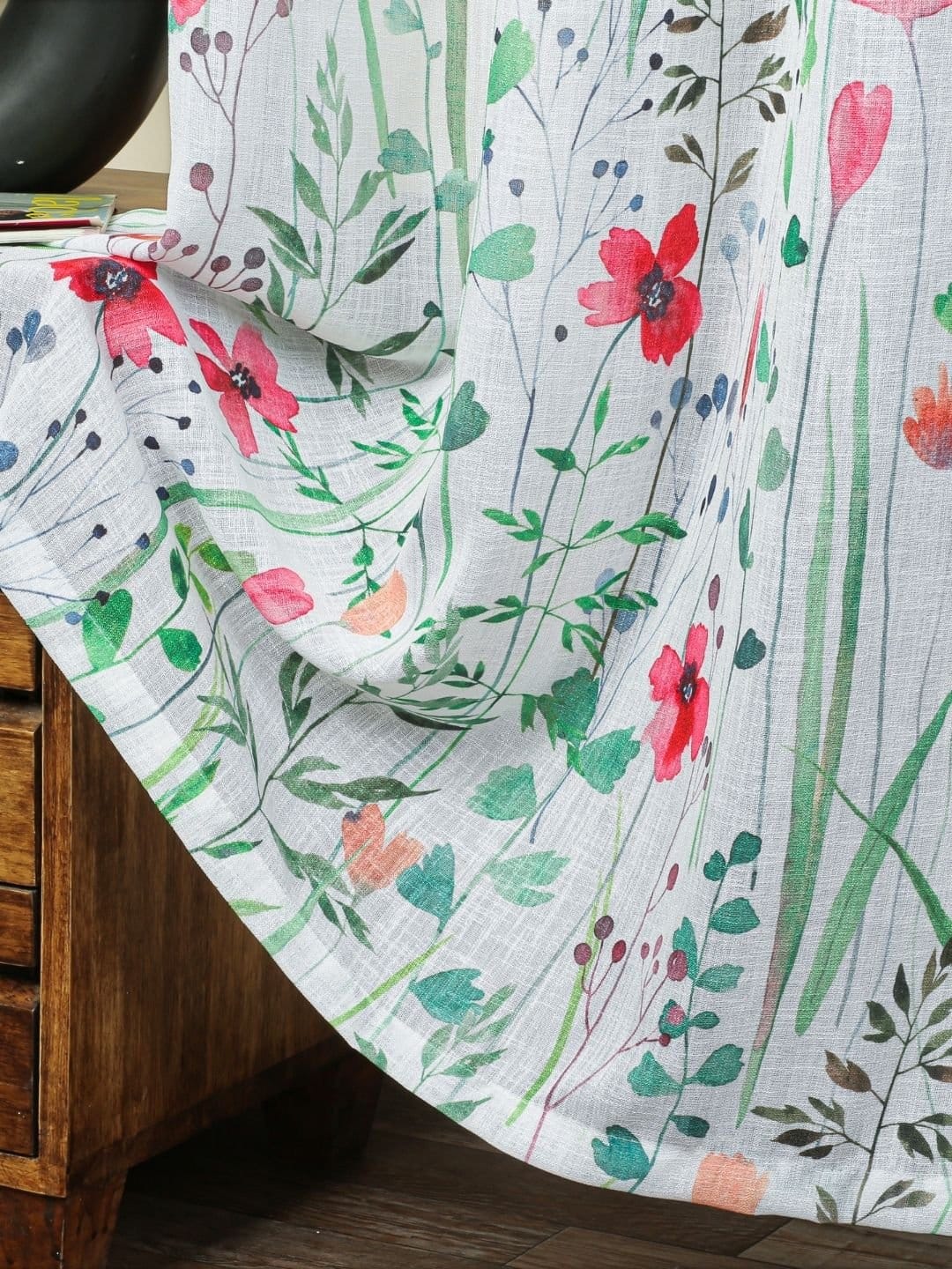 Elegant Floral Sheer Window Curtains