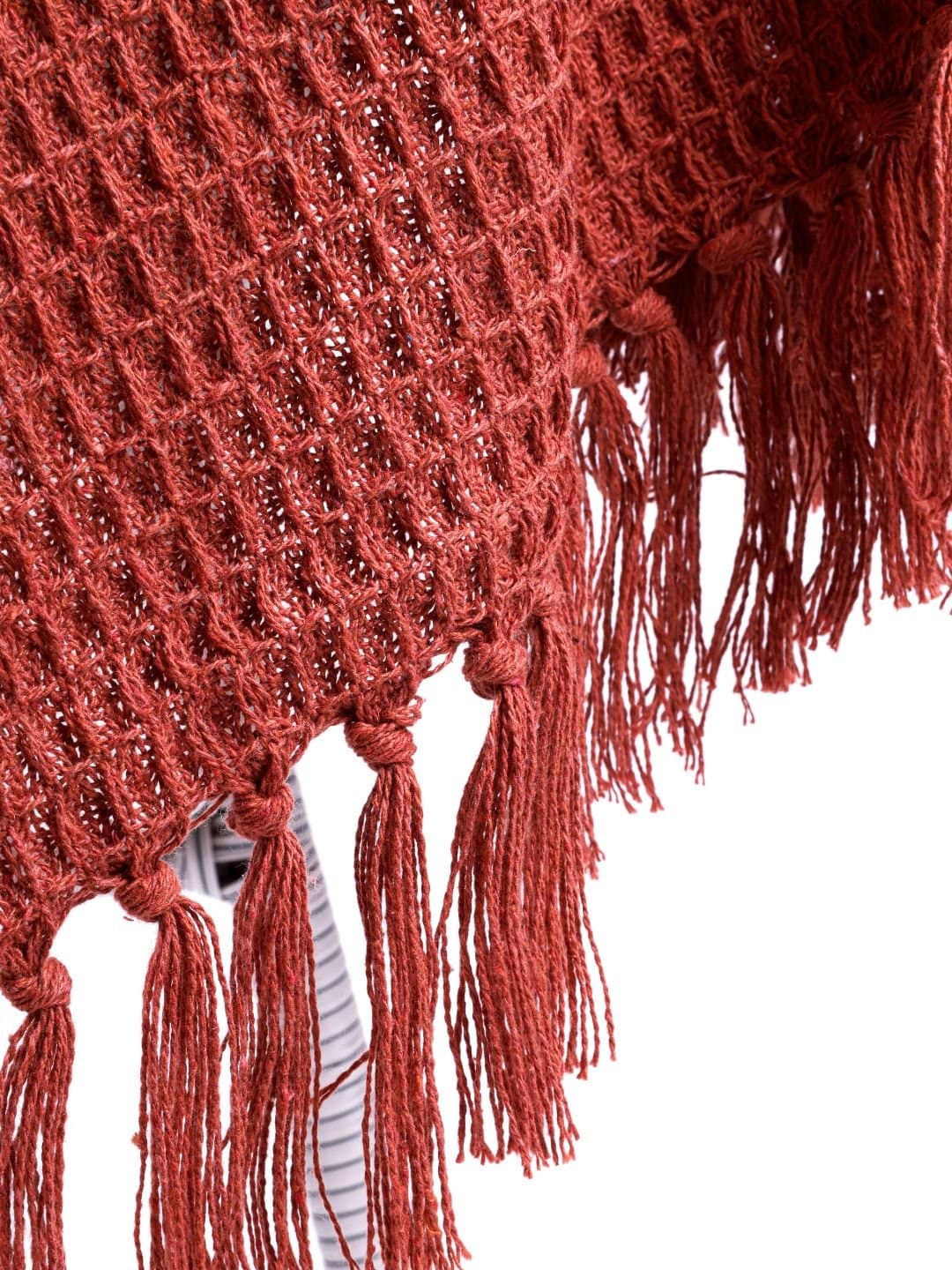 Waffle Weave Cotton Rust Throw - Image 4
