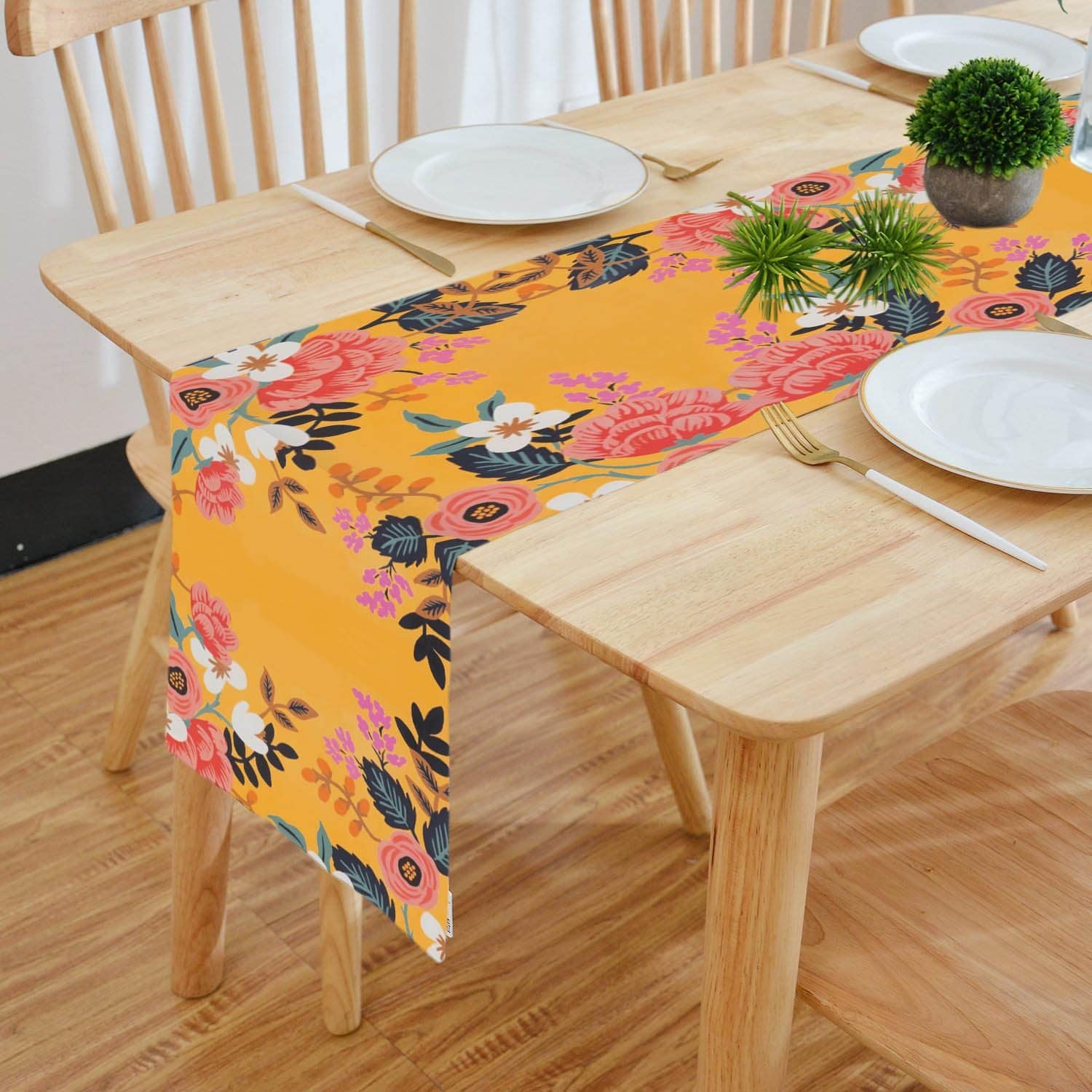 Digital Yellow Shade Table Runner
