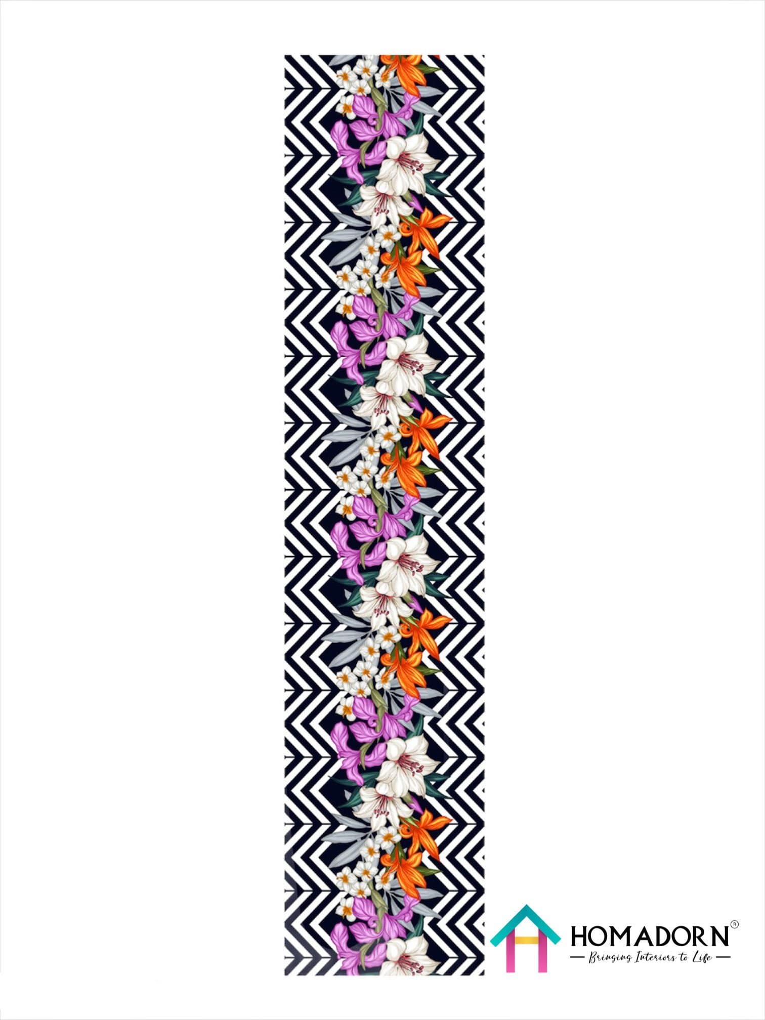 Digital Multicolor Flower Design Table Runner - Image 2