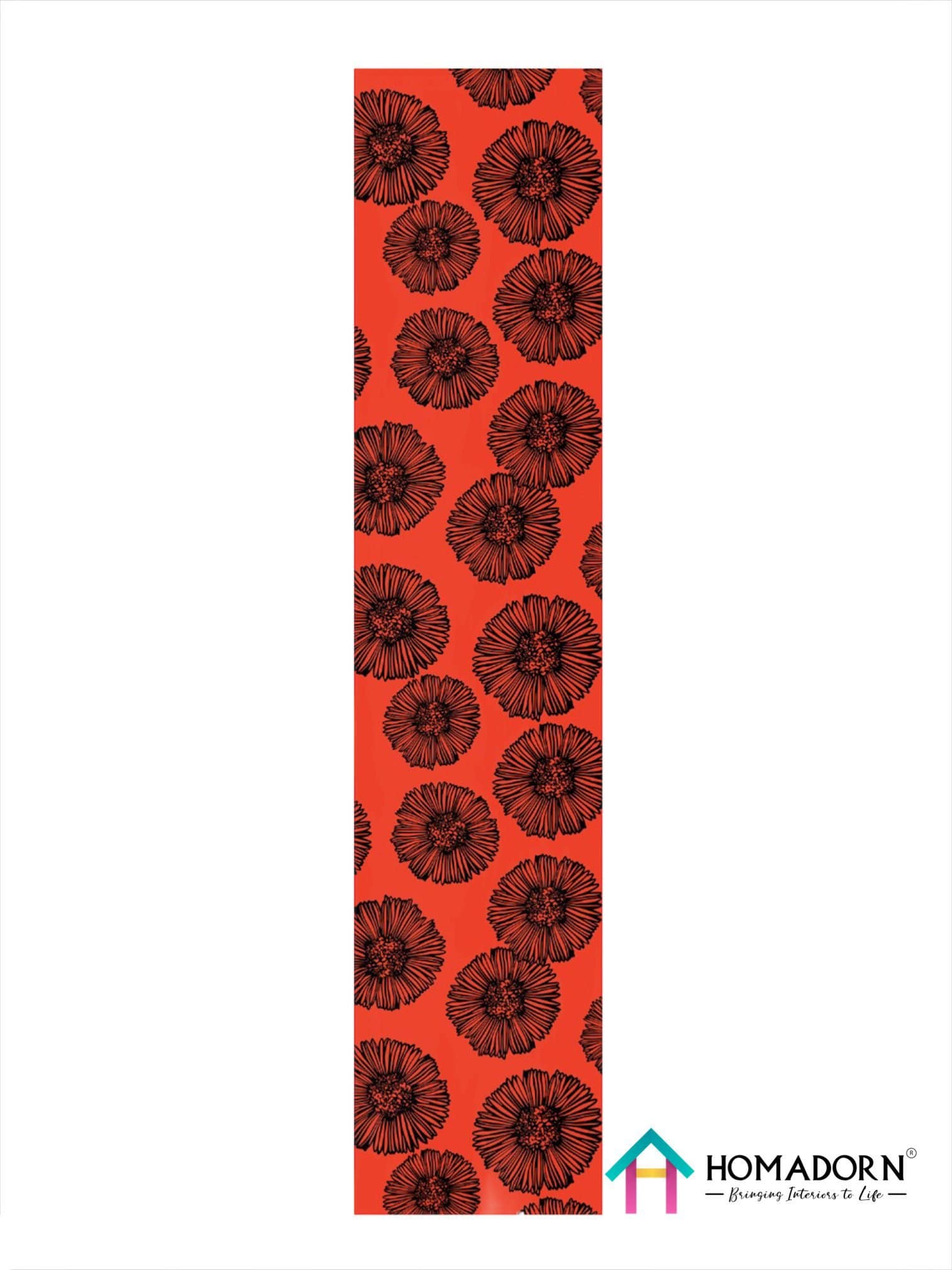 Digital Red (Black-Flower) Table Runner - Image 2
