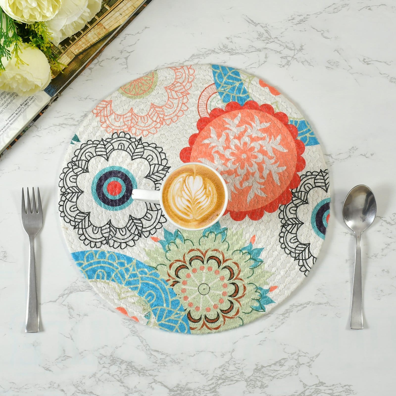 Vibrant Printed Round Dining Mats