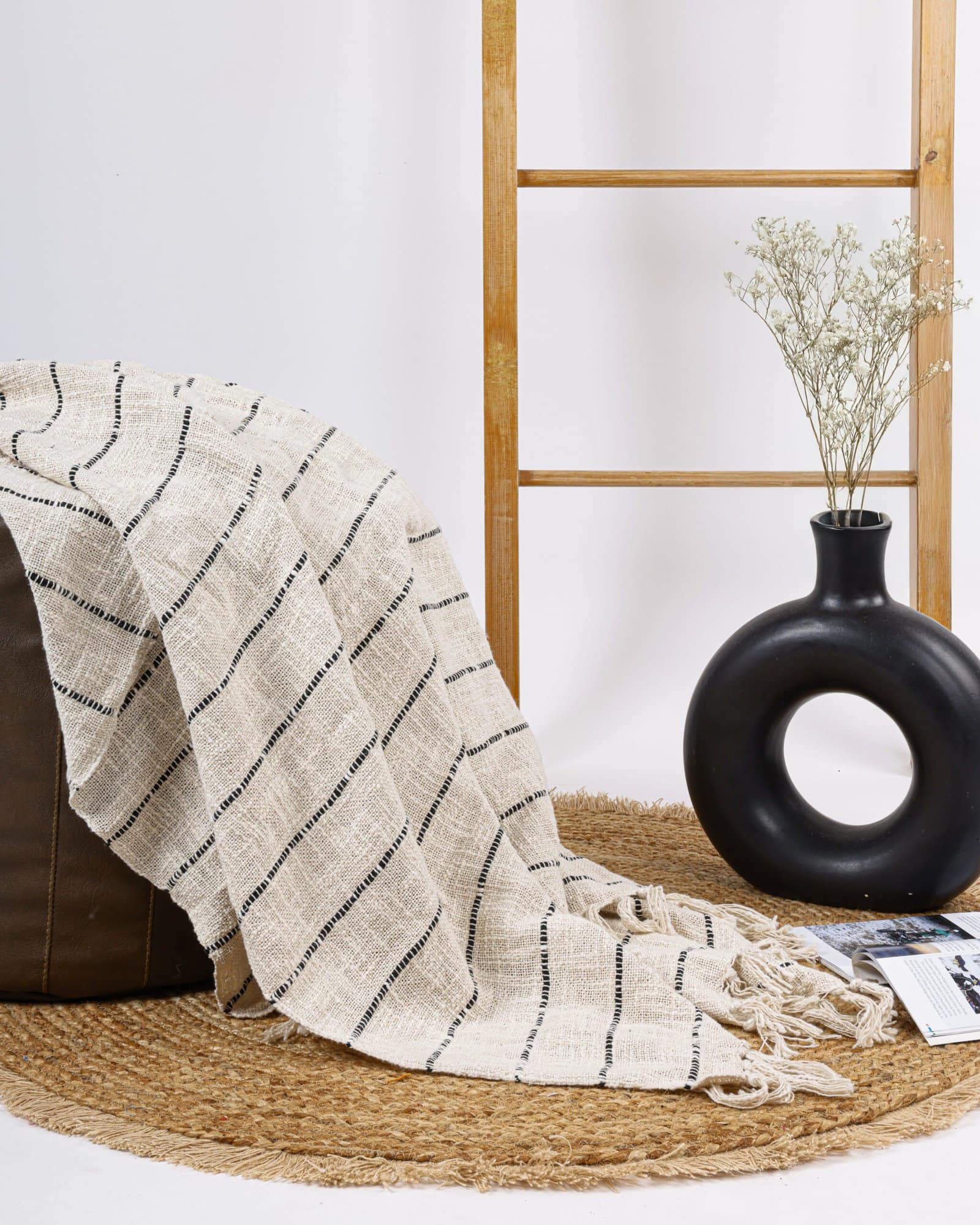 Premium All Season Black Cotton Throw - Image 2