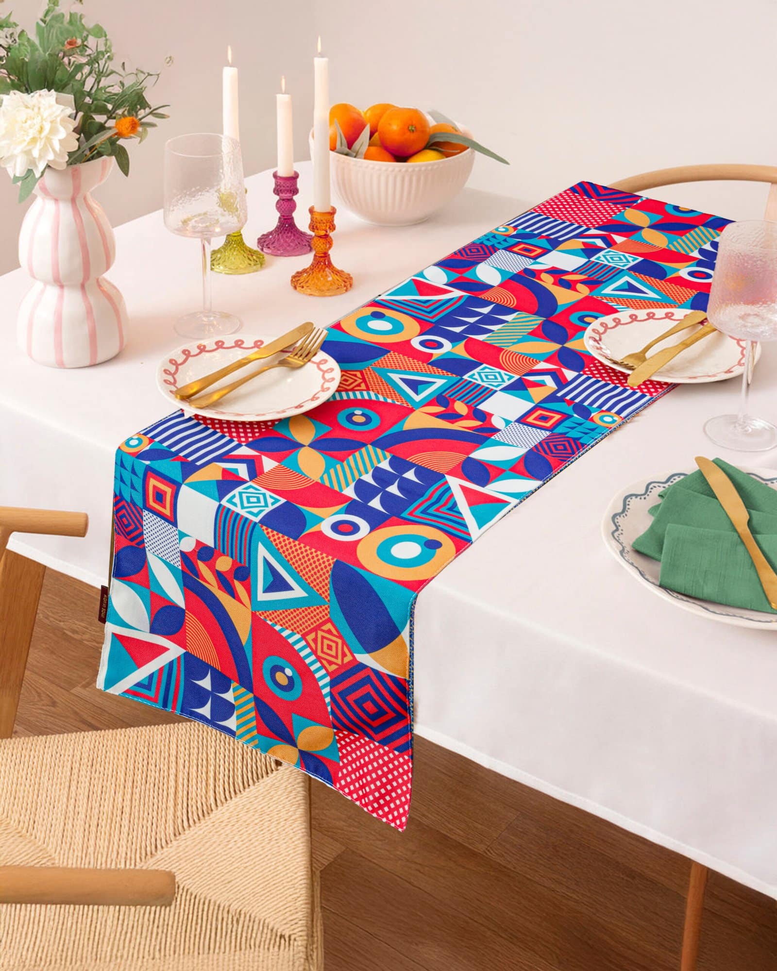 Digital Multicolor Printed Design Table Runner - Image 3