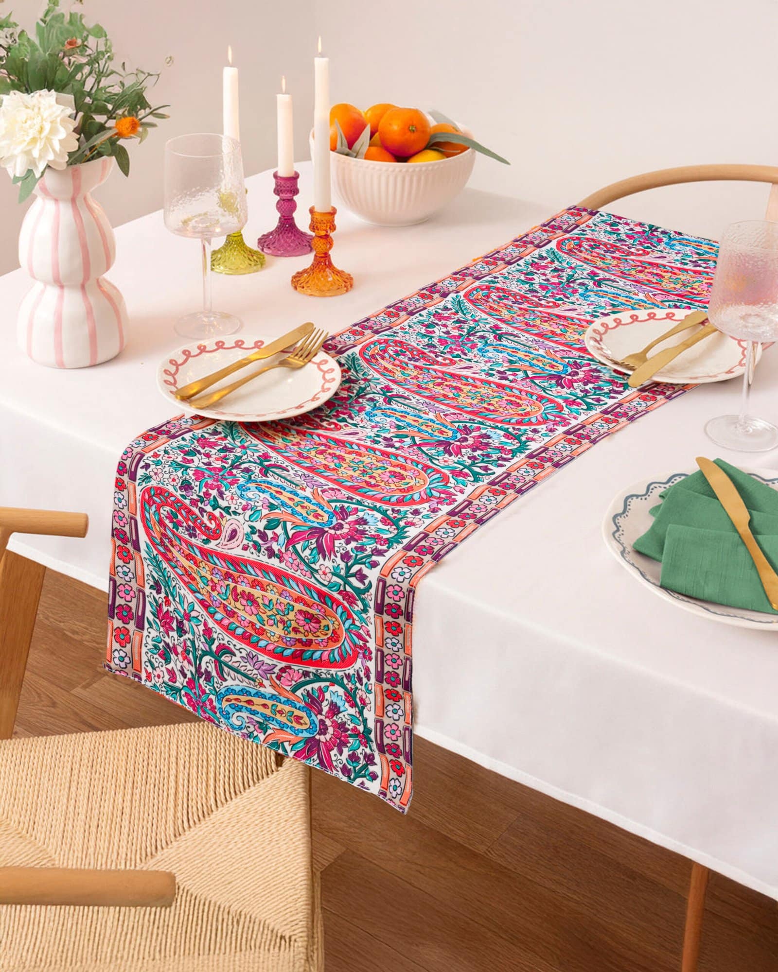 Digital Printed Design Multicolor Table Runner - Image 4